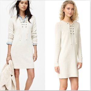 Madewell Lace Up Knot Wool Sweater Dress